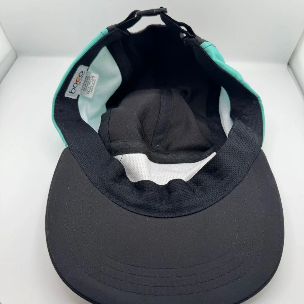 New Balance 5 Panel Running Hat Unisex OSFM Black Teal Excellent Rebel BOCO Gear